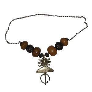 Vintage MoroccanNorth African Fibula Berber Necklace Pendant Theater movie Prop